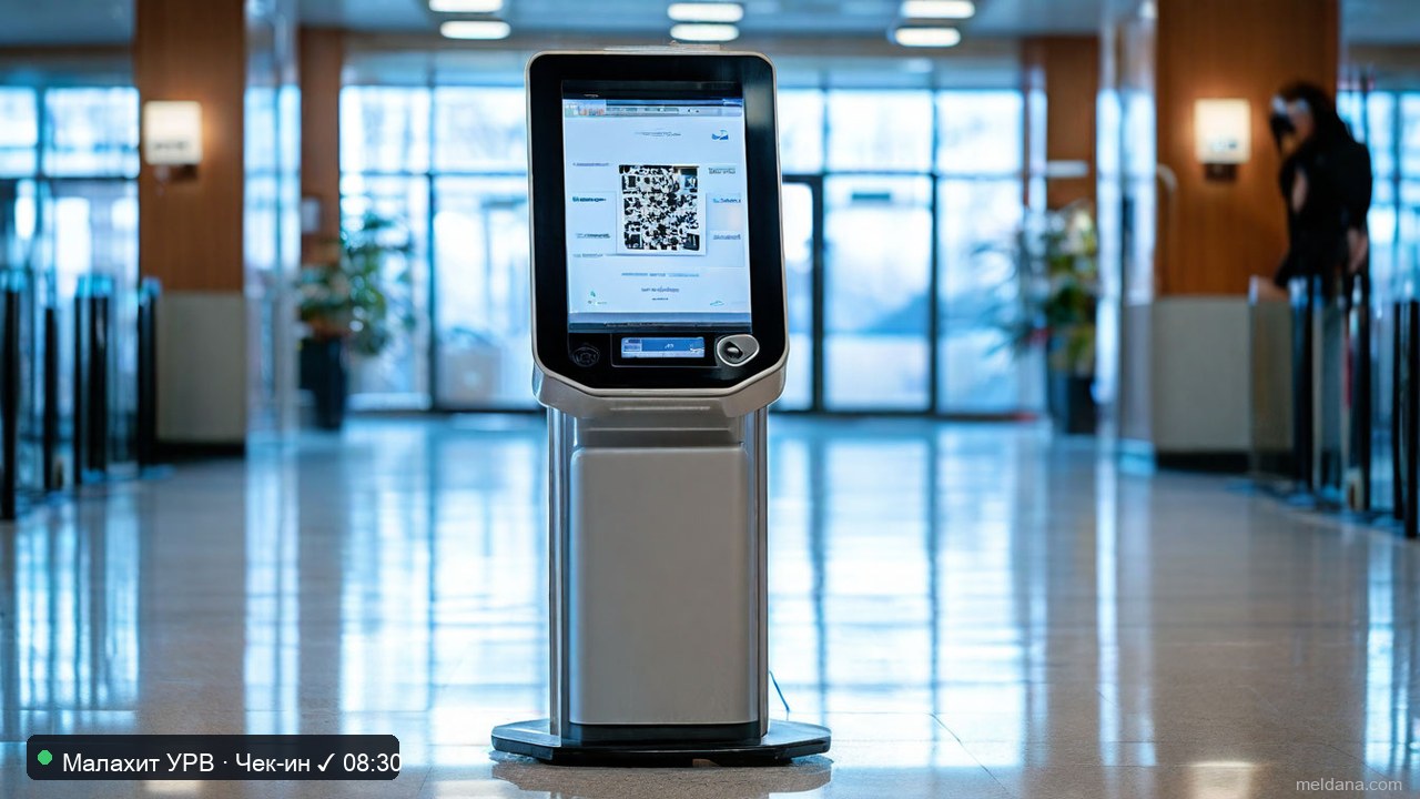 Киоск самостоятельного чек-ина: отметка вход/выход по QR и PIN
